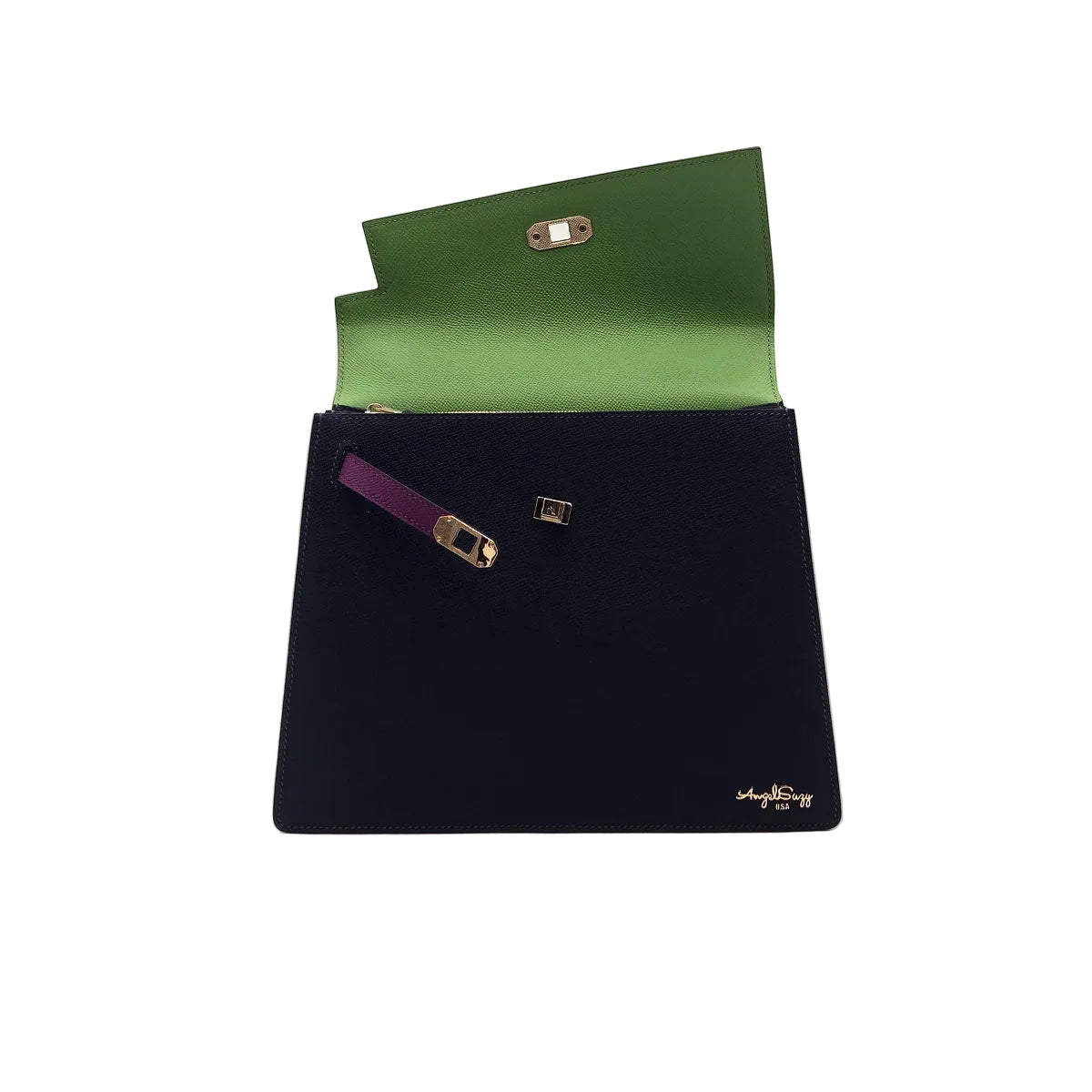 Aria Navy Blue & Lime Green Bag