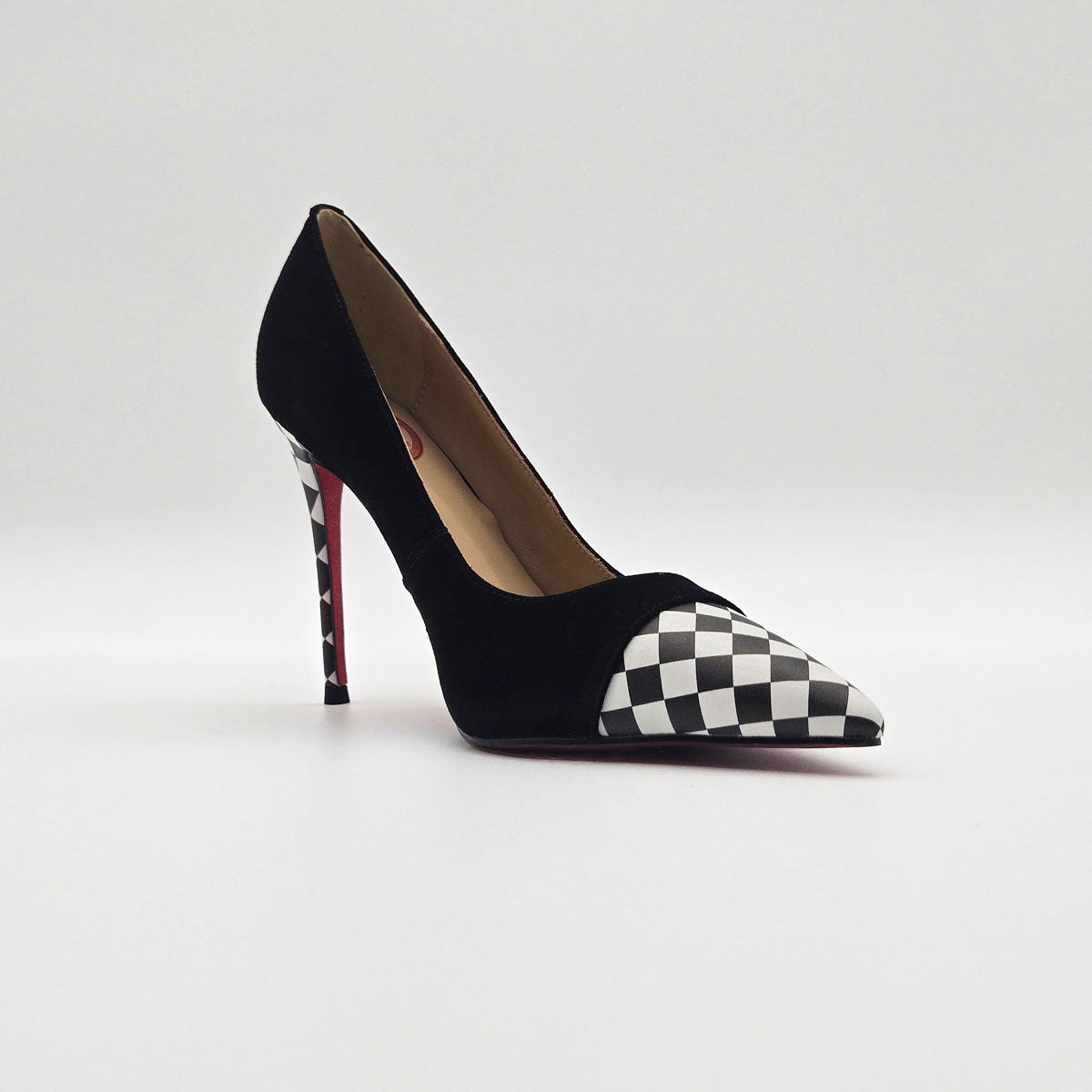 GlamourStride Heels - Classic Checkered