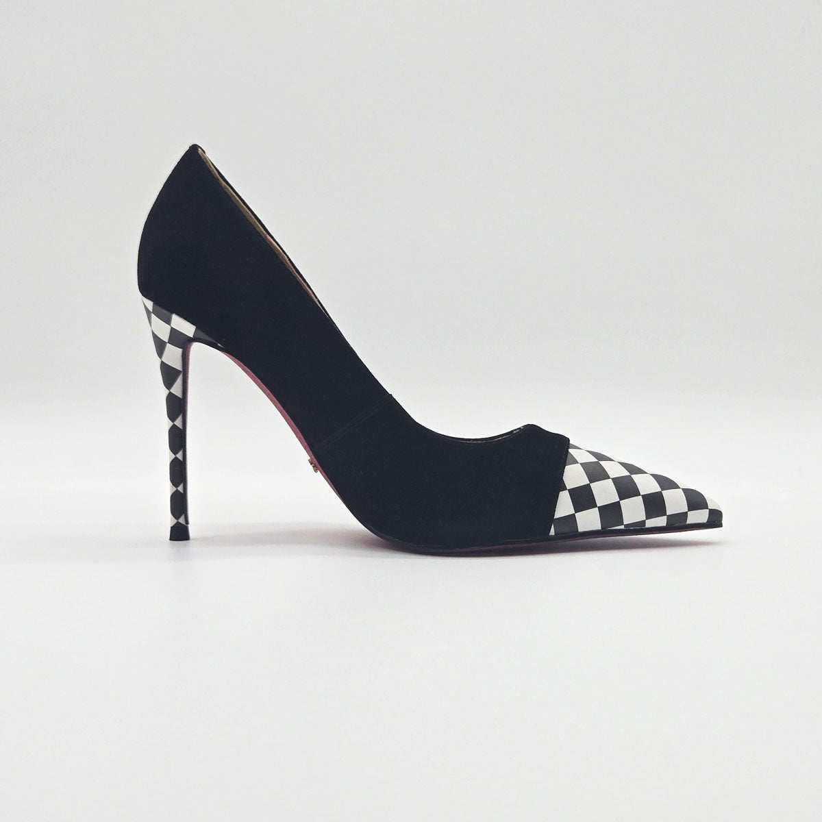 GlamourStride Heels - Classic Checkered