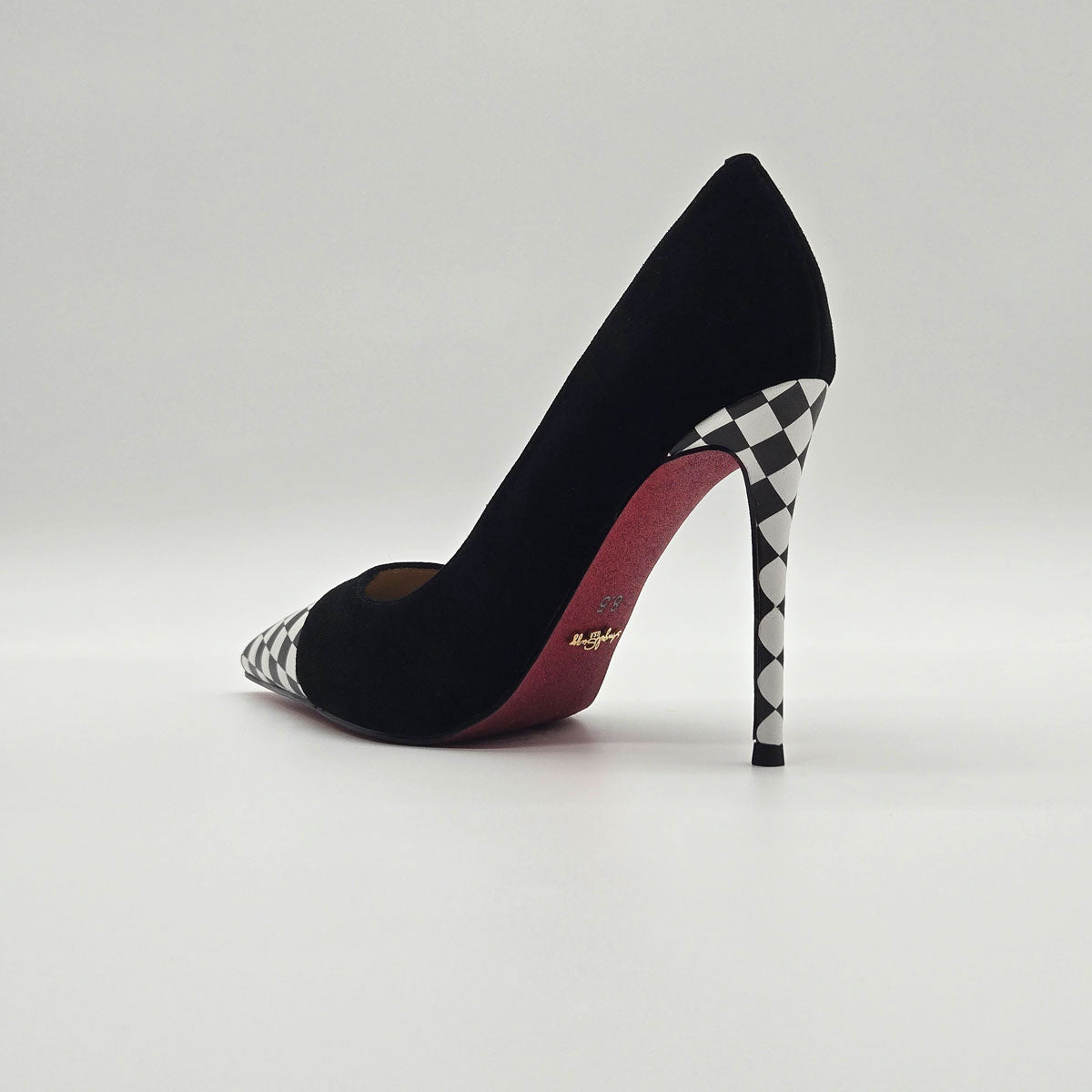 GlamourStride Heels - Classic Checkered