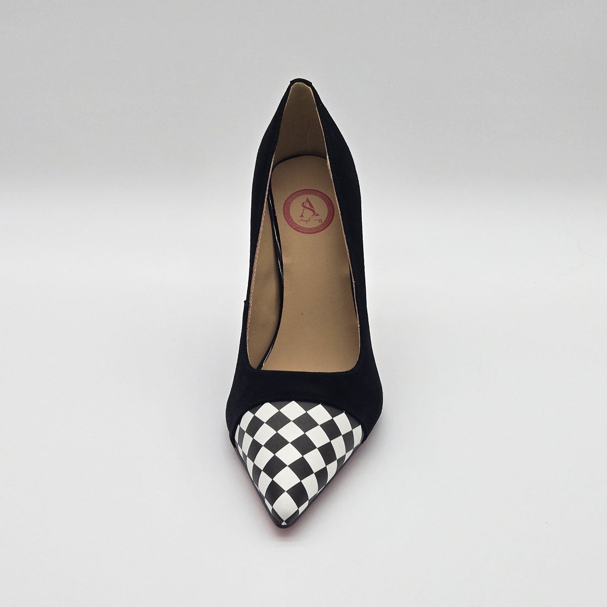 GlamourStride Heels - Classic Checkered